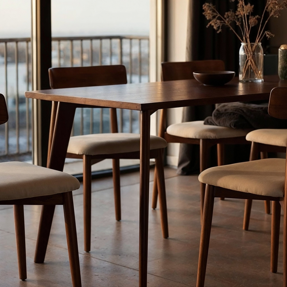 Eettafel 'Nordisk' 180x70cm - Walnoot