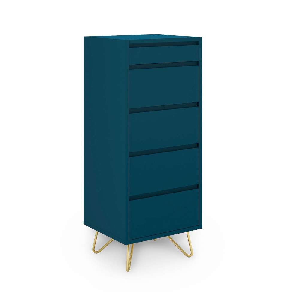Dressoir 'Elle' 45x110 - Turquoise/Messing