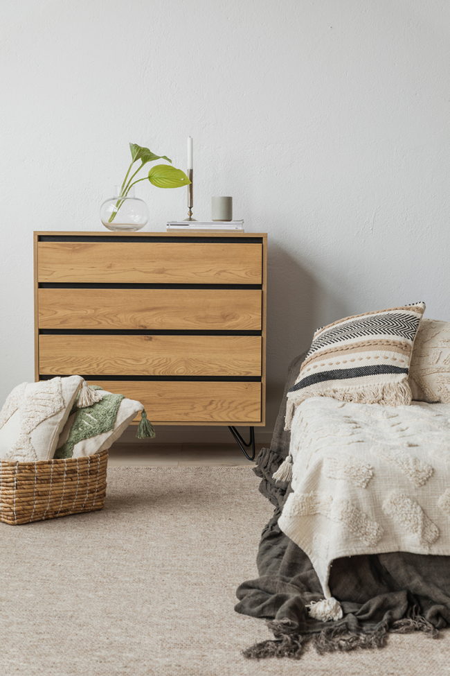 Dressoir 'Elle' 90x90 - Eik/Zwart