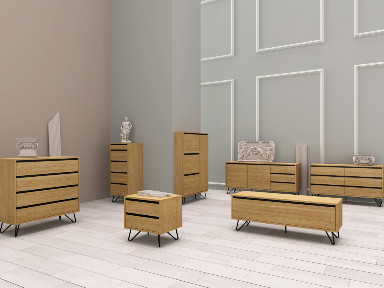 Dressoir 'Elle' 120x70 - Eik/Zwart