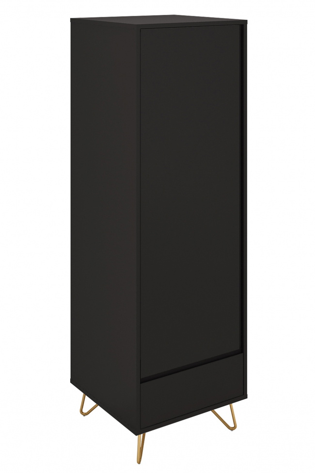 Kledingkast 'Elle' - Zwart/Messing
