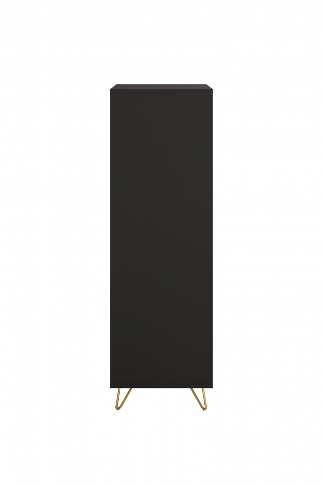 Kledingkast 'Elle' - Zwart/Messing