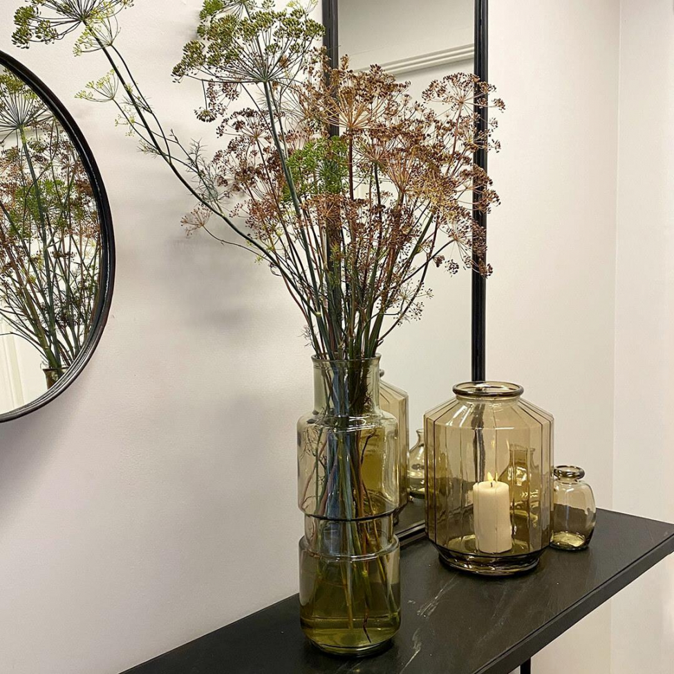 Glazen vaas 'Clooney' - Beige