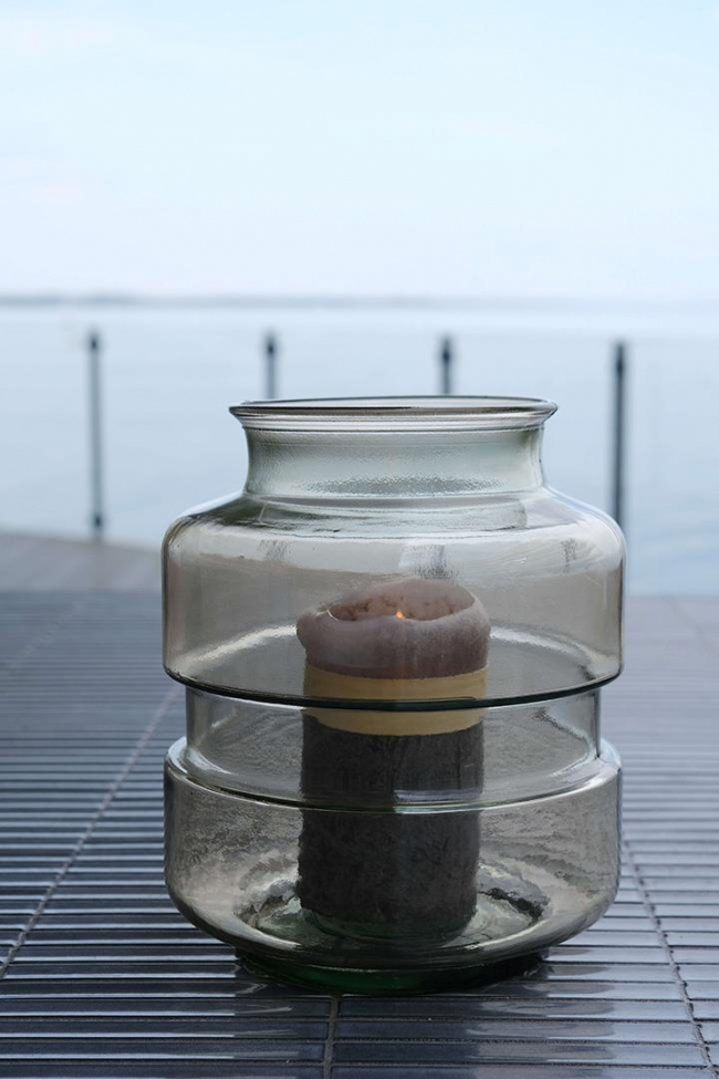 Glazen vaas 'Noel' - Beige