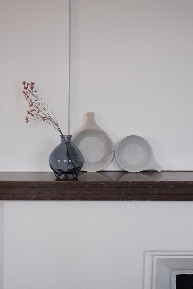 Glazen vaas 'Melvin' Laag - Blauw