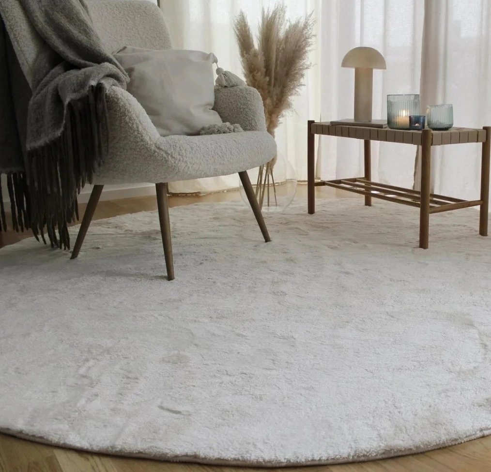Rond vloerkleed 'Aranga Super Soft' - Wit