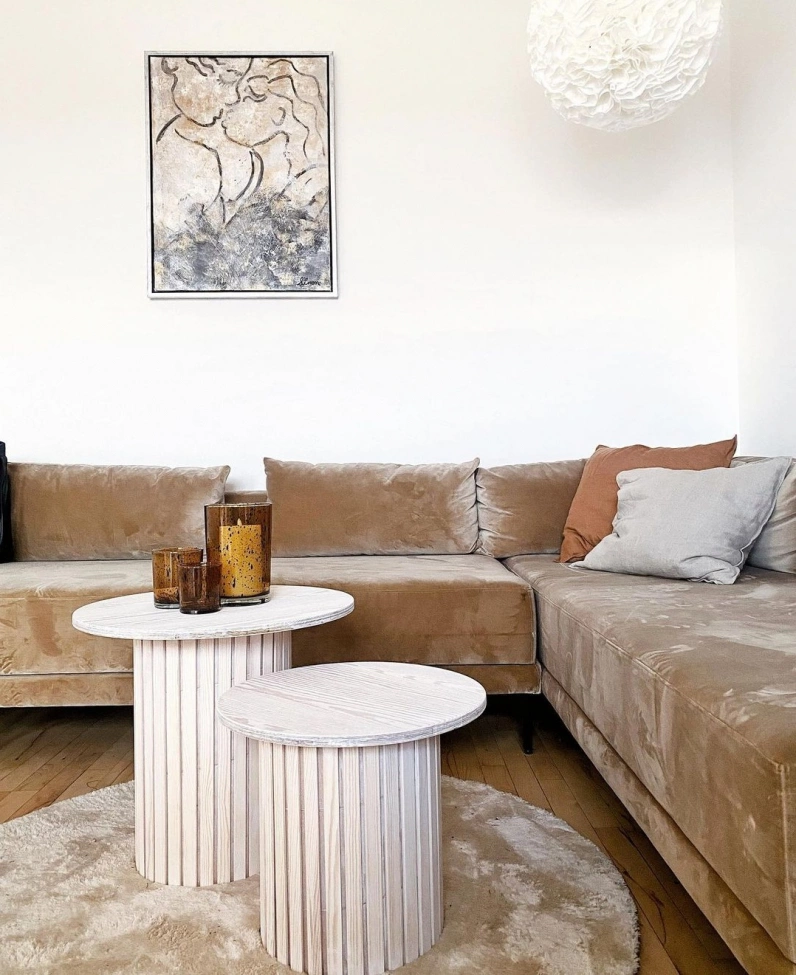 Rond vloerkleed 'Aranga Super Soft' - Beige