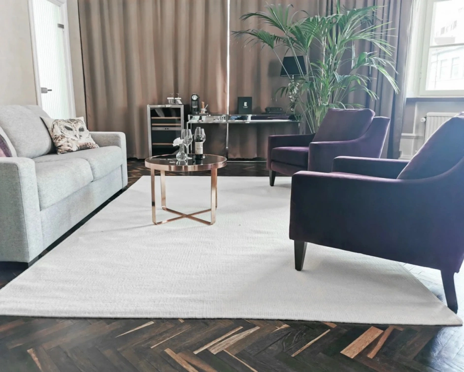 Wollen vloerkleed 'Hamilton' - Wit