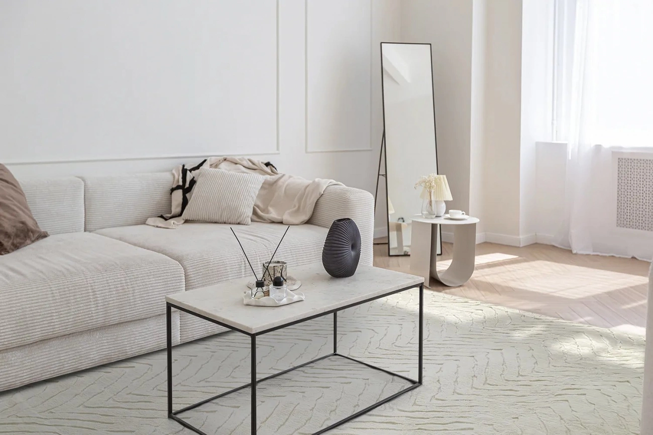 Hoogpolig vloerkleed 'Wren' - Wit