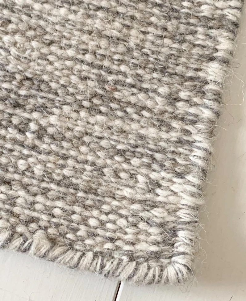 Wollen tapijt 'Dhurry' - Grijs