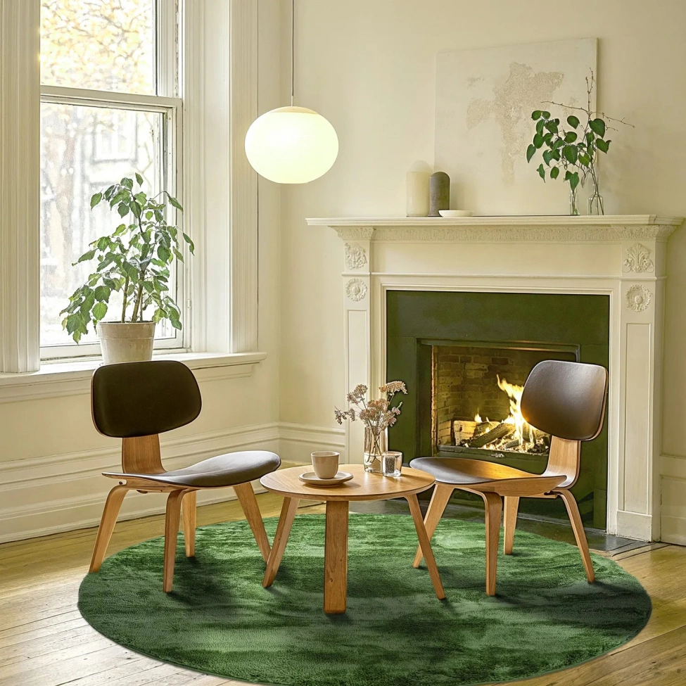 Rond tapijt 'Aranga Super Soft' - Olijf