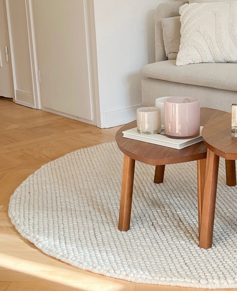 Rond tapijt 'Avafors' - Beige