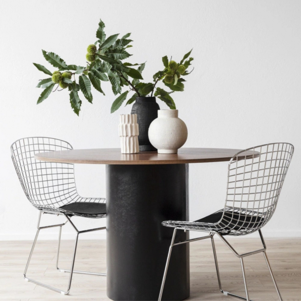 Eettafel 'Rounded' Rond 120cm - Walnoot