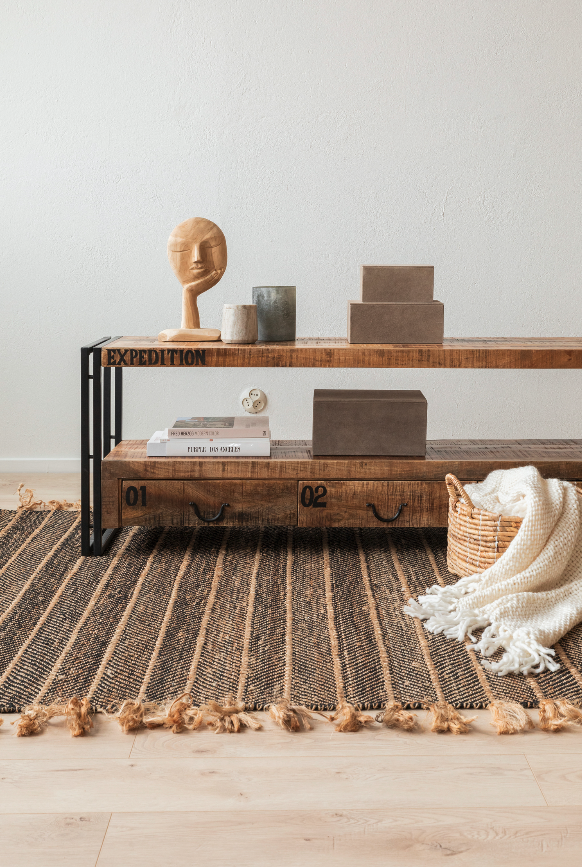 Vloerkleed 'Striped Sand' - Natuurlijk 160x230