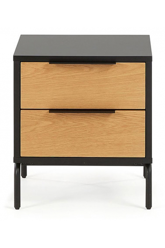 Nachttafel 'Koln' - Eiken/Zwart