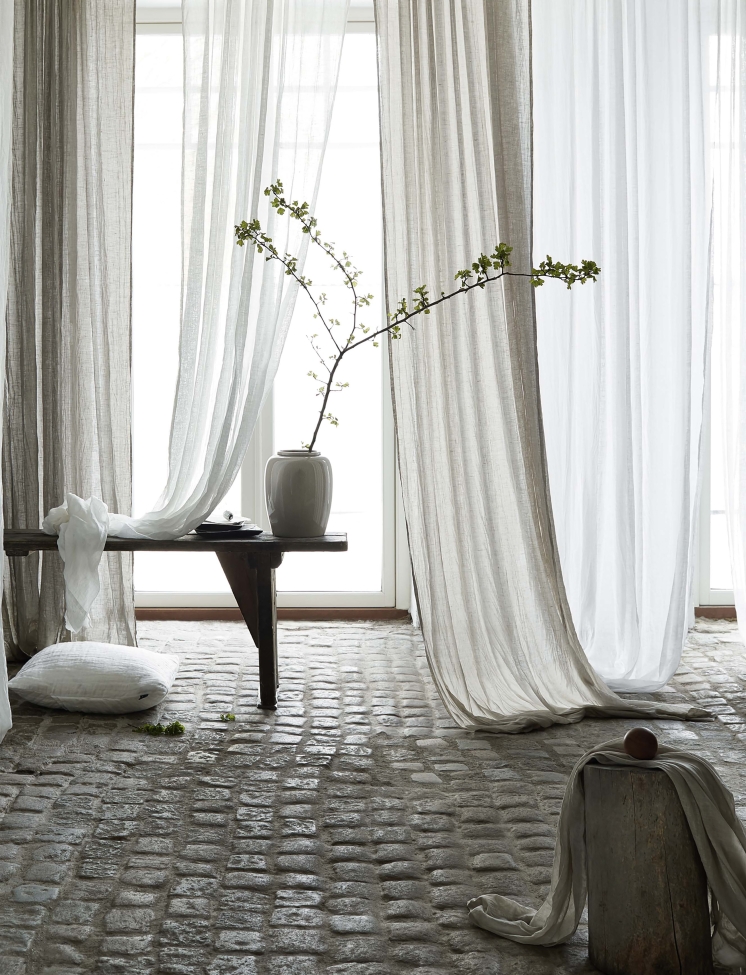 Gordijn met plooiband 'Dalsland' 145x250 - Beige