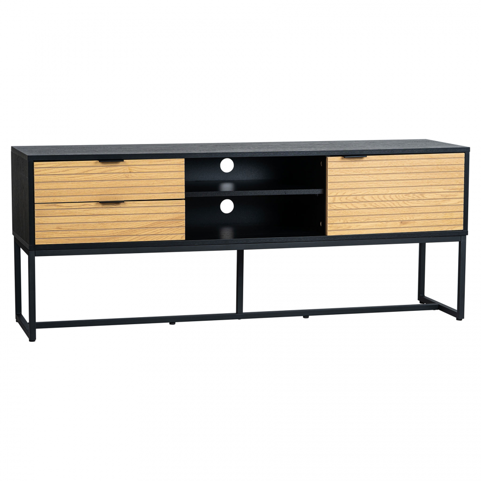 TV-meubel 'Line' - Eik/Zwart