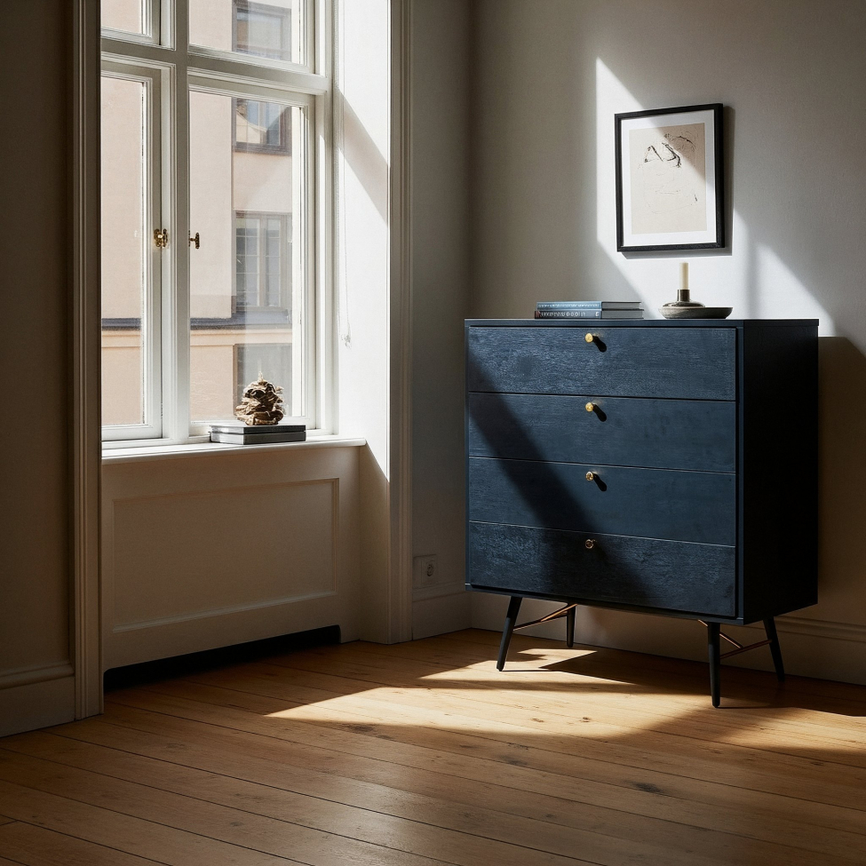 Dressoir 'Lux' - Zwart/Messing