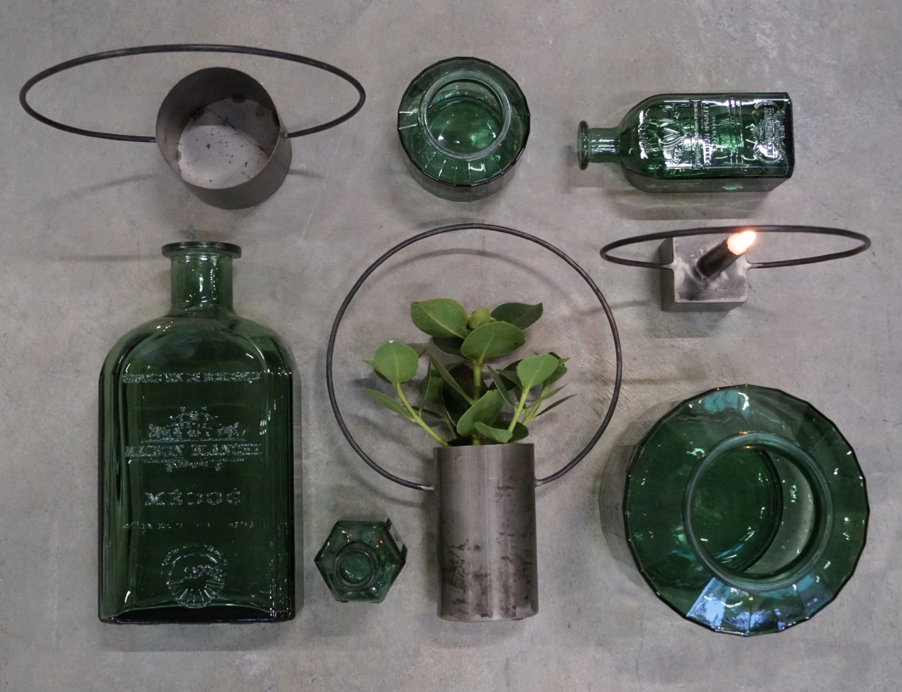 Ronde kaarsenhouder 'Darren' - Vintage