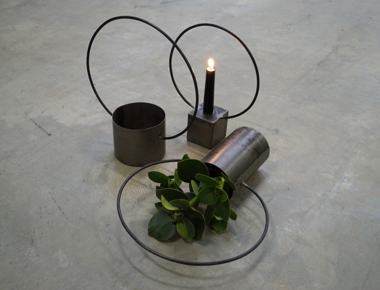 Ronde kaarsenhouder 'Darren' - Vintage