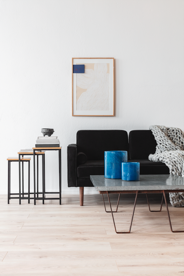 Salontafel 'Grums' 3 delen - Zwart/Hout