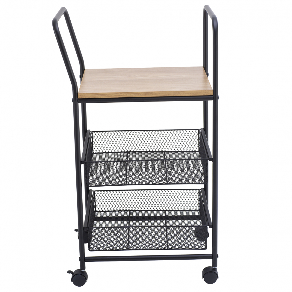 Keukenwagen/Drankwagen 'Grums' - Zwart/Hout