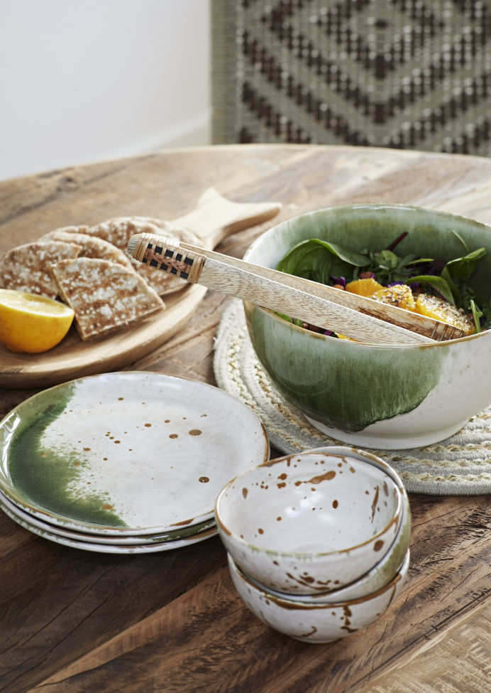 Eettafel 'Recycled' Rond 110cm - Natuur/gerecycled hout