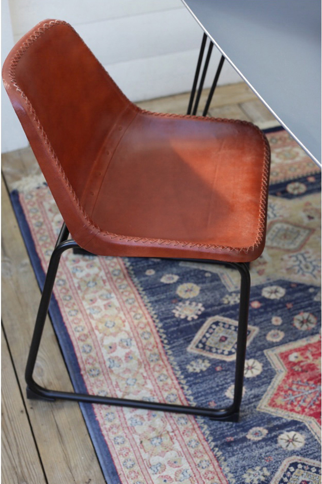 Stoel Vintage - Leer/IJzer