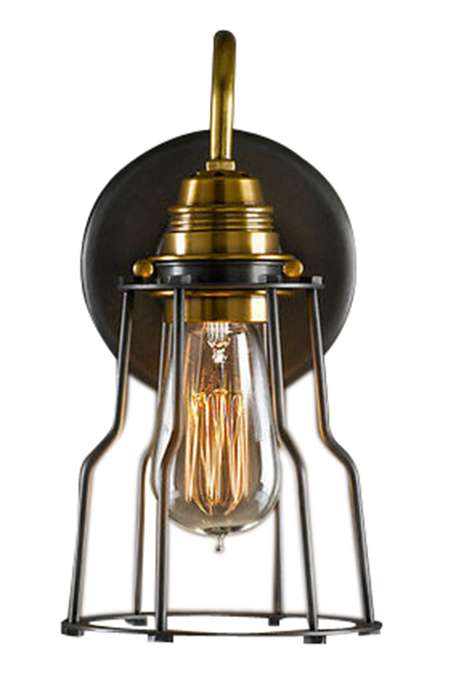 Wandlamp Vintage - Messing/Staalnet