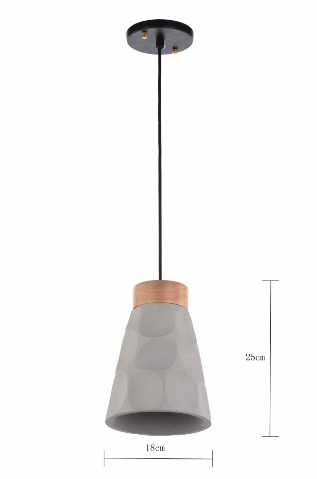 Hanglamp 'Mark' - Hout/Cement