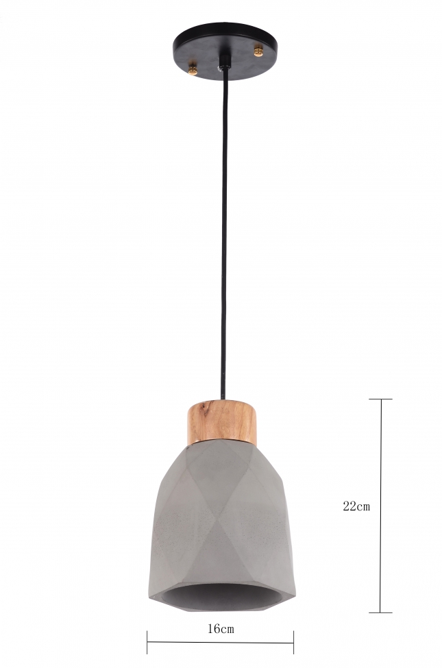 Hanglamp 'Mika' - Hout/Cement