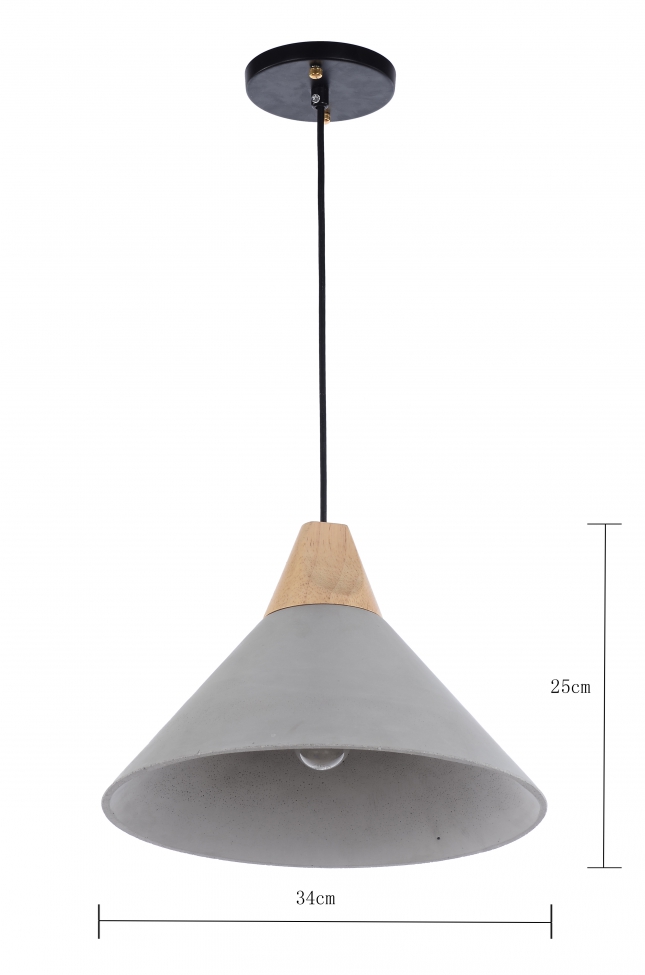 Hanglamp 'Morris' - Hout/Cement