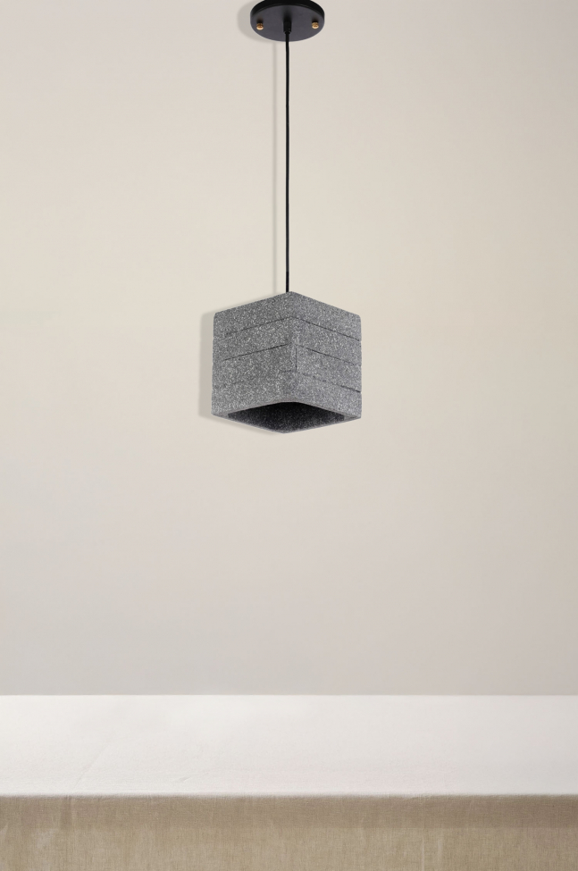 Hanglamp 'Stone Cube' - Cement