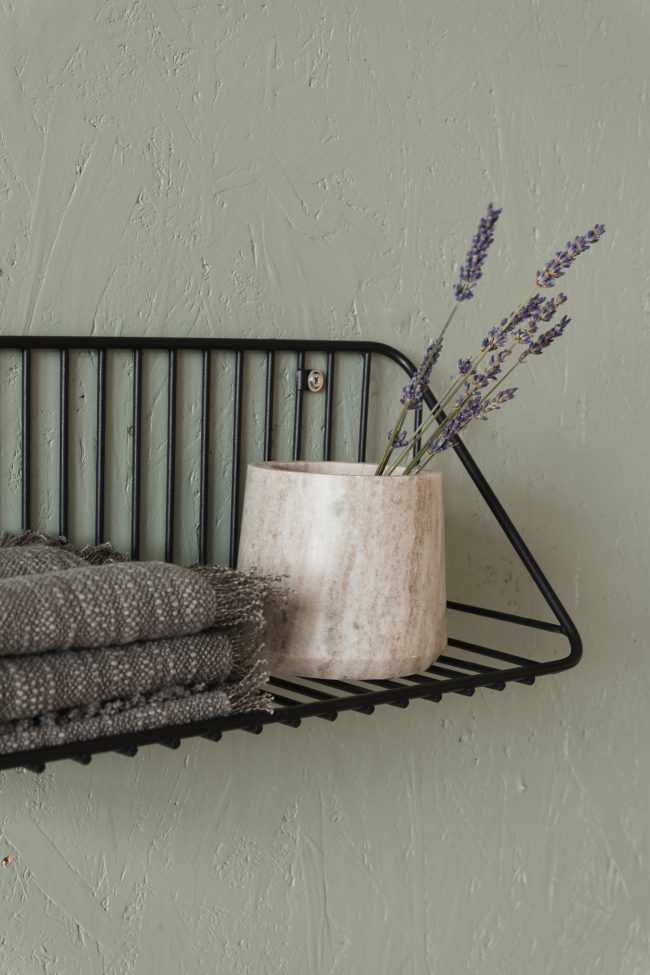 Wandplank 'Strings' - Zwart/Metaal