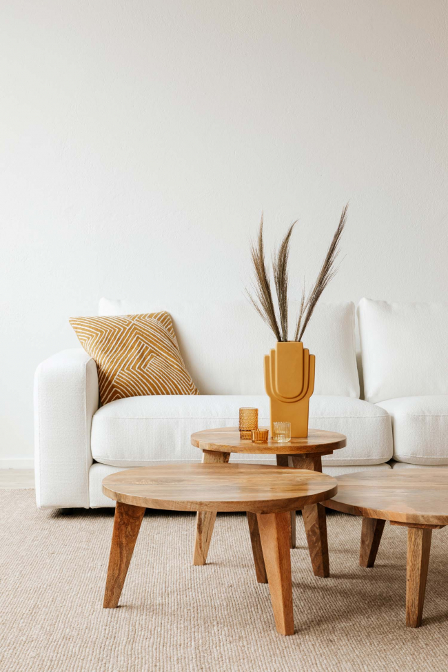 Salontafel Vintage Rond 80cm - Natuur