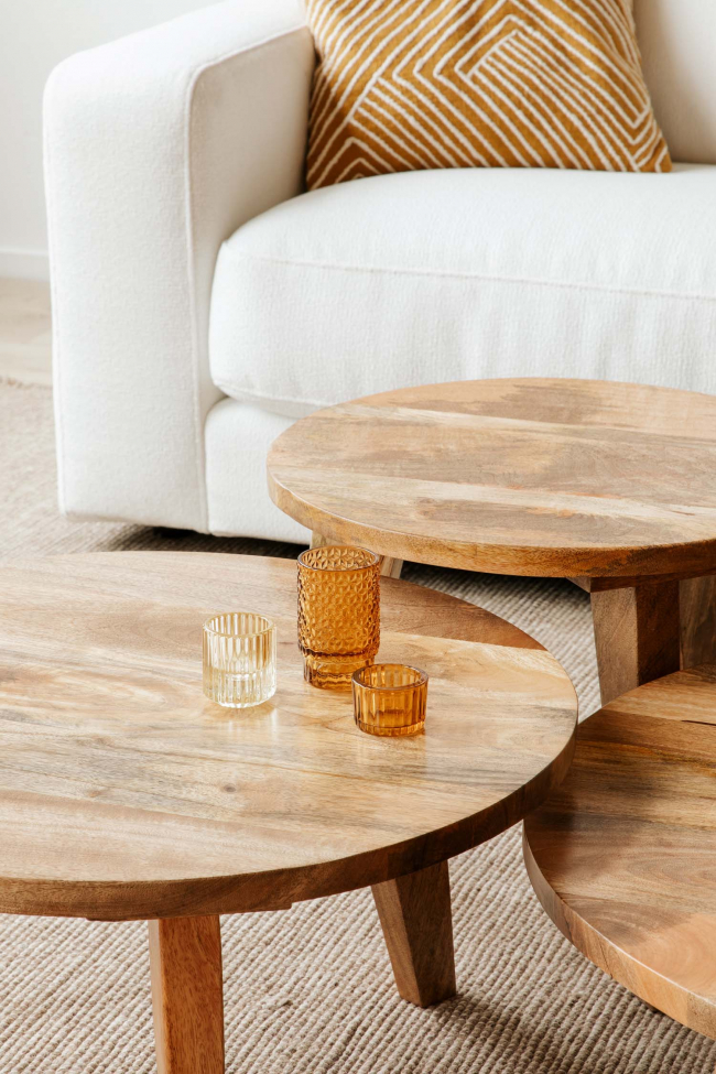 Salontafel Vintage Rond 80cm - Natuur