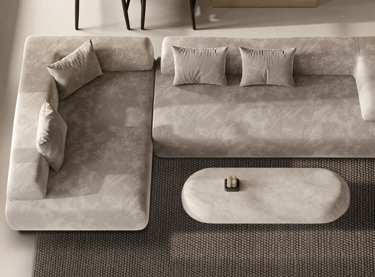 Wollen tapijt 'Avafors Wool Bubble' 240x240cm - Bruin