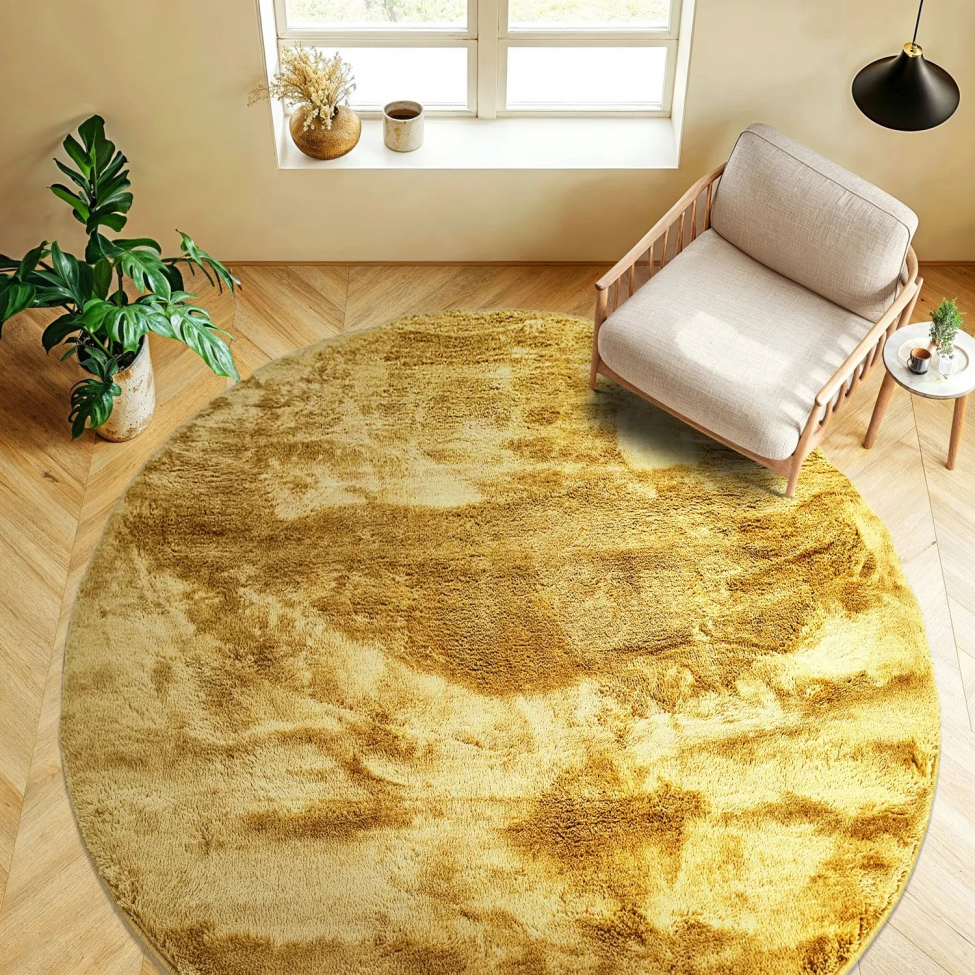 Rond tapijt 'Aranga Super Soft' 200cm - Geel