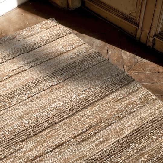 Wollen vloerkleed 'Almaty' - Lichtbruin