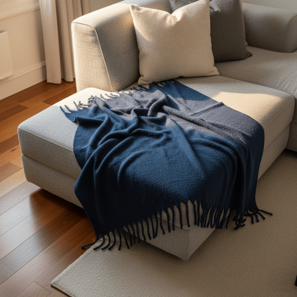 Geruite 'Samantha' 130x170cm - Marineblauw