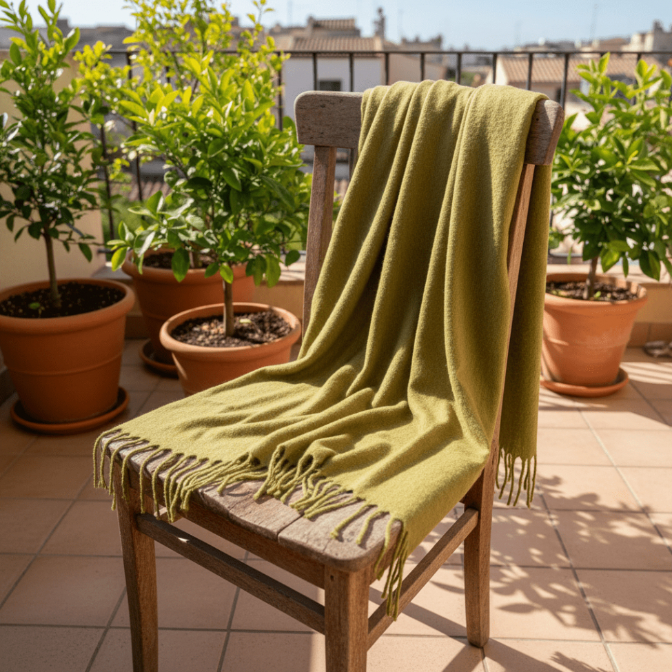 Geruite 'Samantha' 130x170cm - Olijfgroen