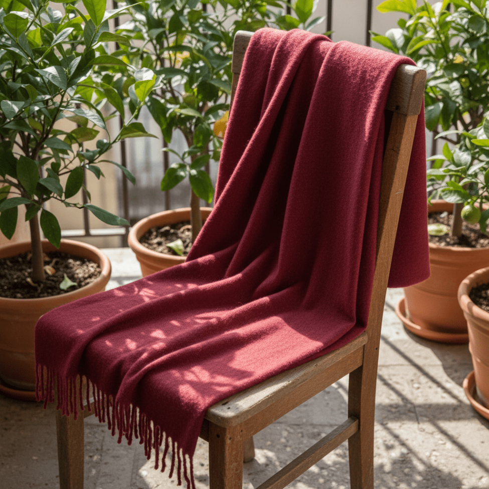 Geruite 'Samantha' 130x170cm - Donkerrood