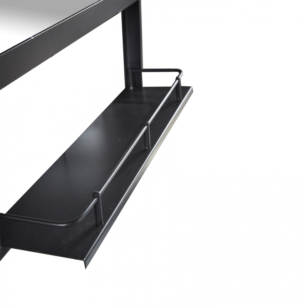 Wandspiegel met plank 'Ebb' - Zwart