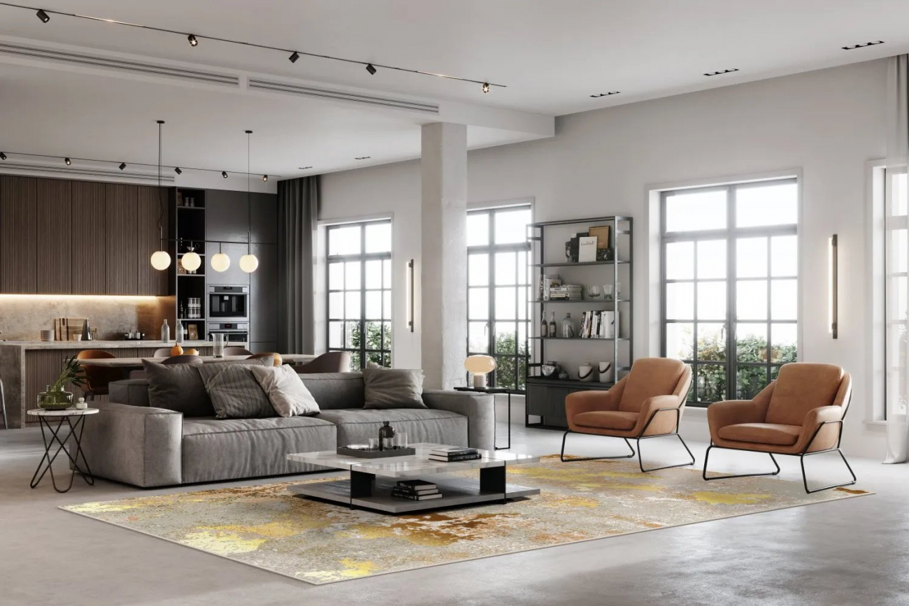 Wilton tapijt 'Elena' 240x340cm - Beige/Goud