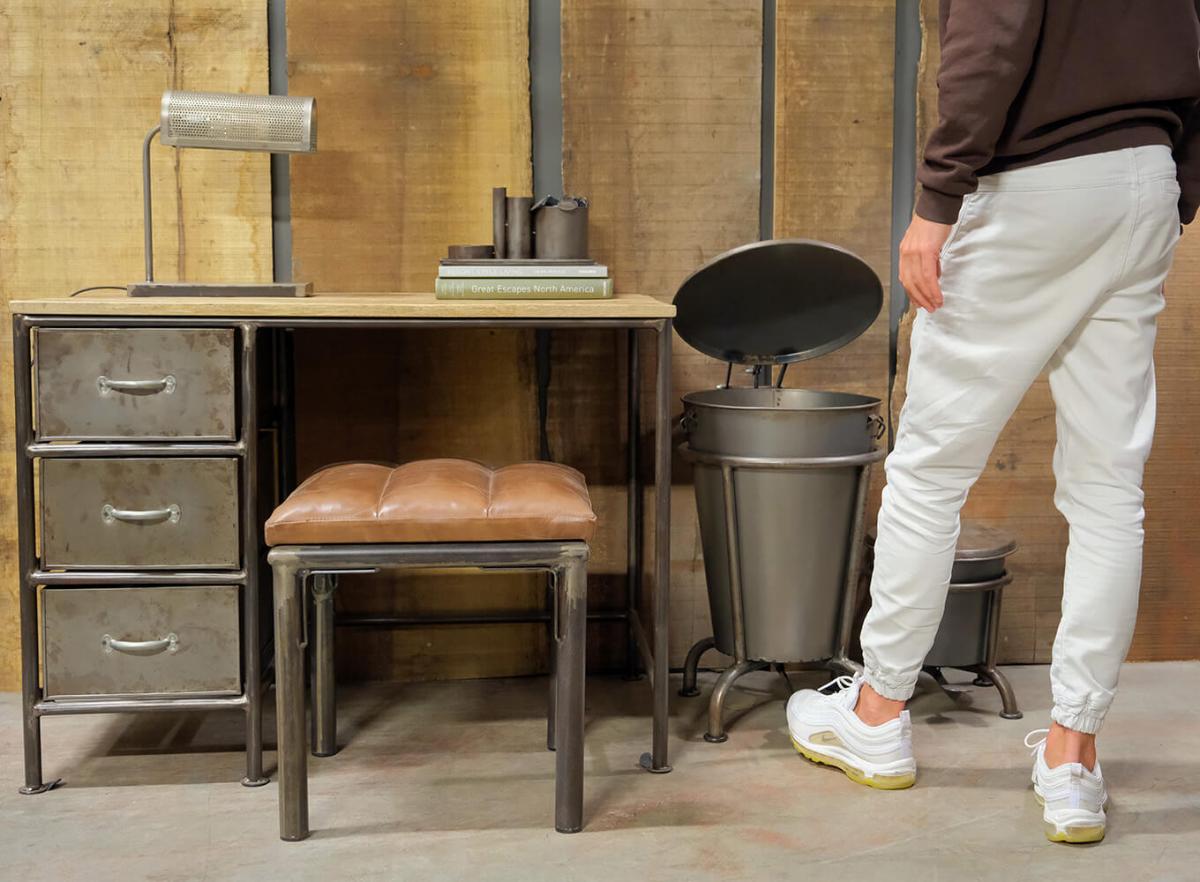 Bureau Vintage 'Thomas' - IJzer/Hout