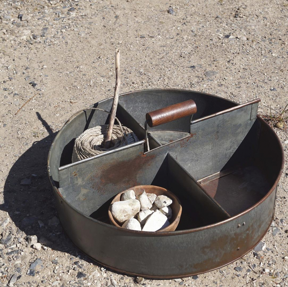 Vintage doos met handvat 'Agustin' - IJzer/Patina