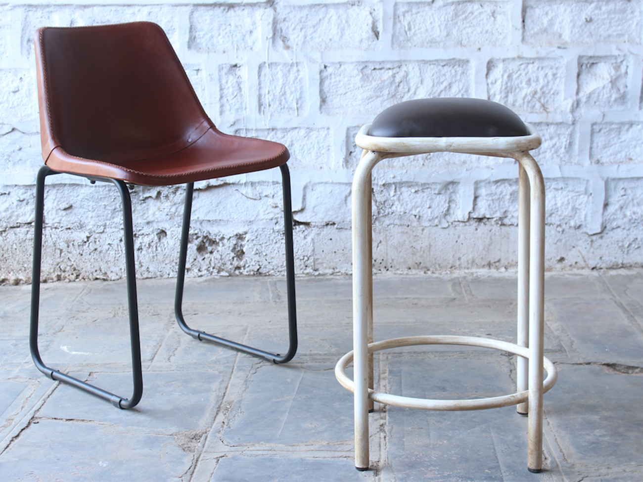 Industriepallet Vintage - Bruin/Wit