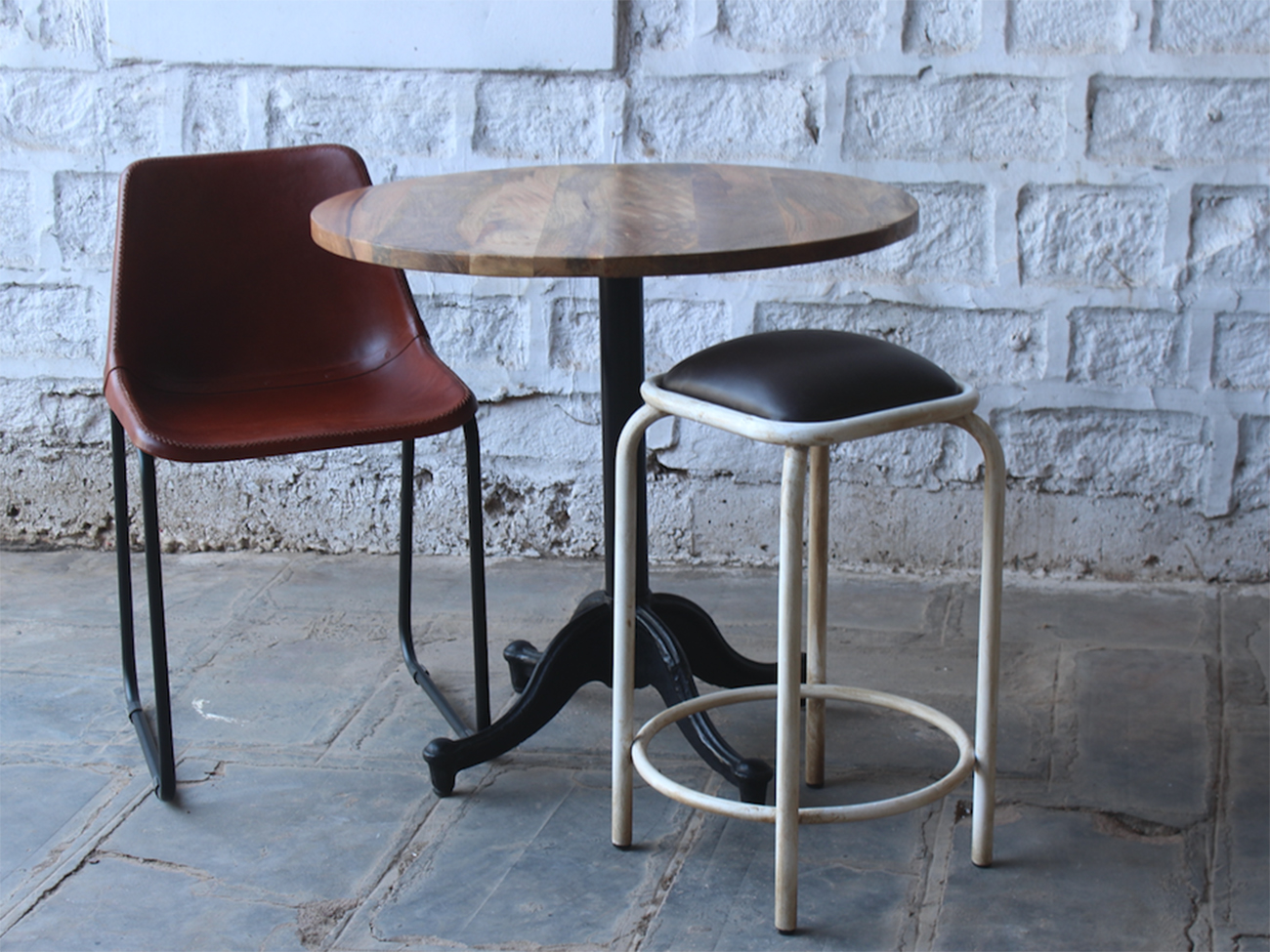 Industriepallet Vintage - Bruin/Wit