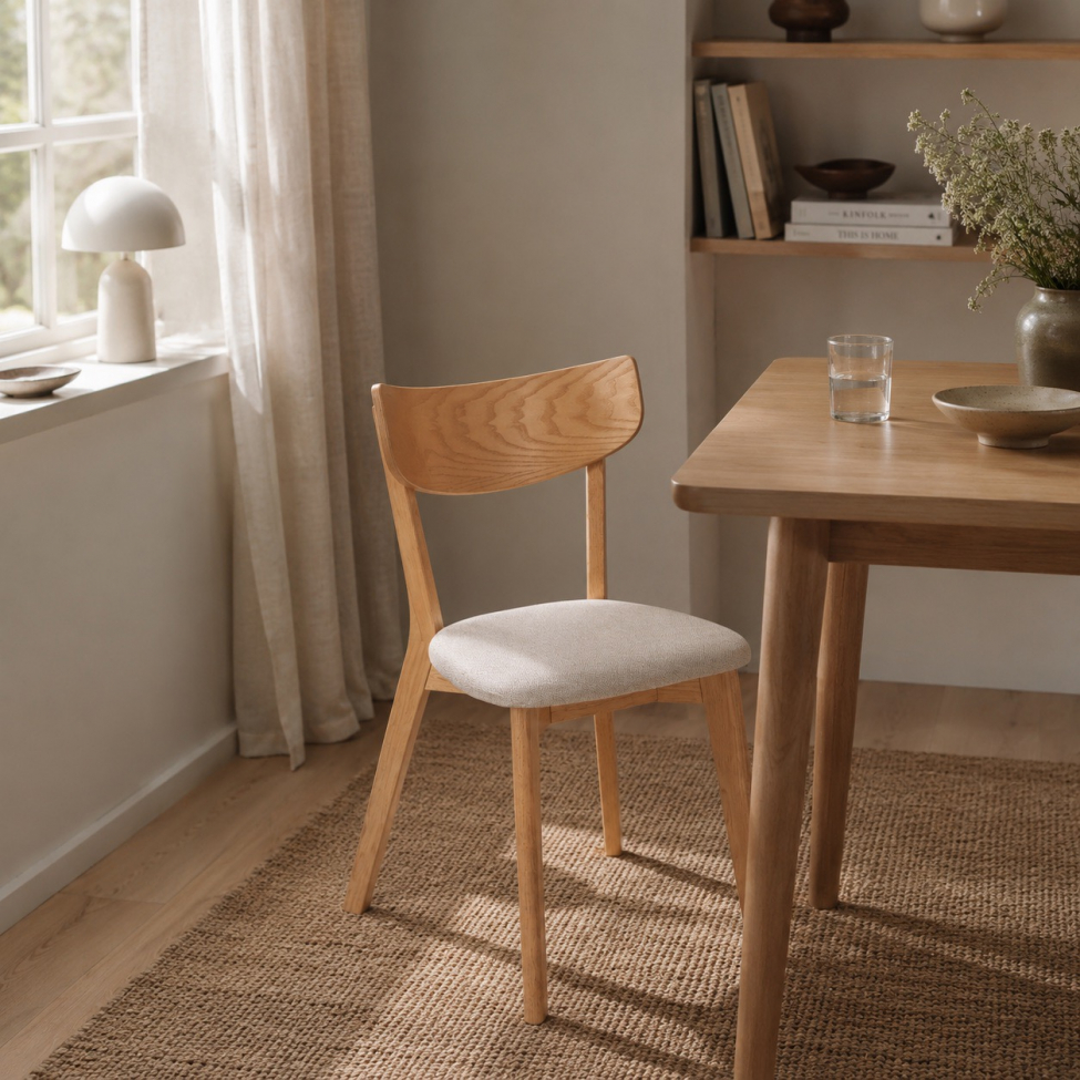 Stoel 'Saba'- Eik/Beige