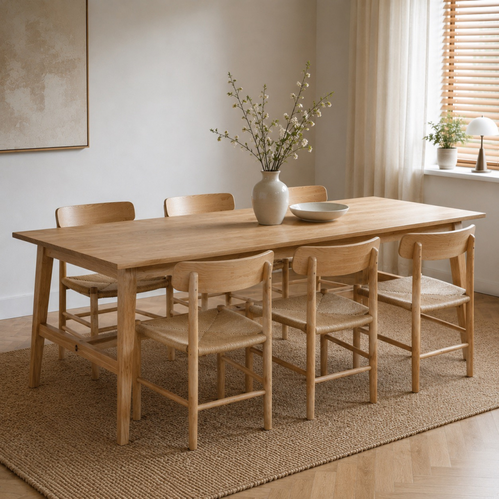 Eettafel 'Alfors' 210x100cm - Naturel